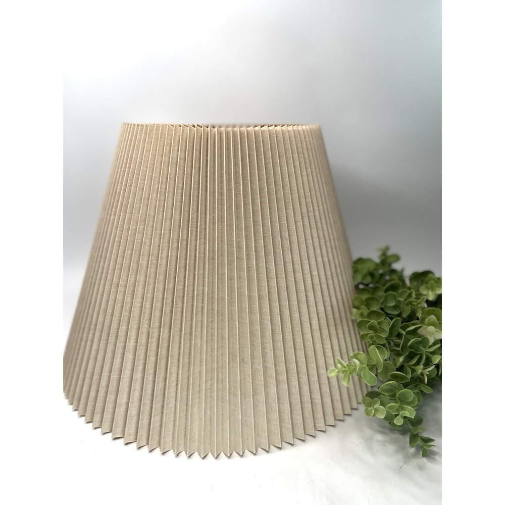 Vintage Pleated Large Lamp Shade Cottage Farmhouse Decor